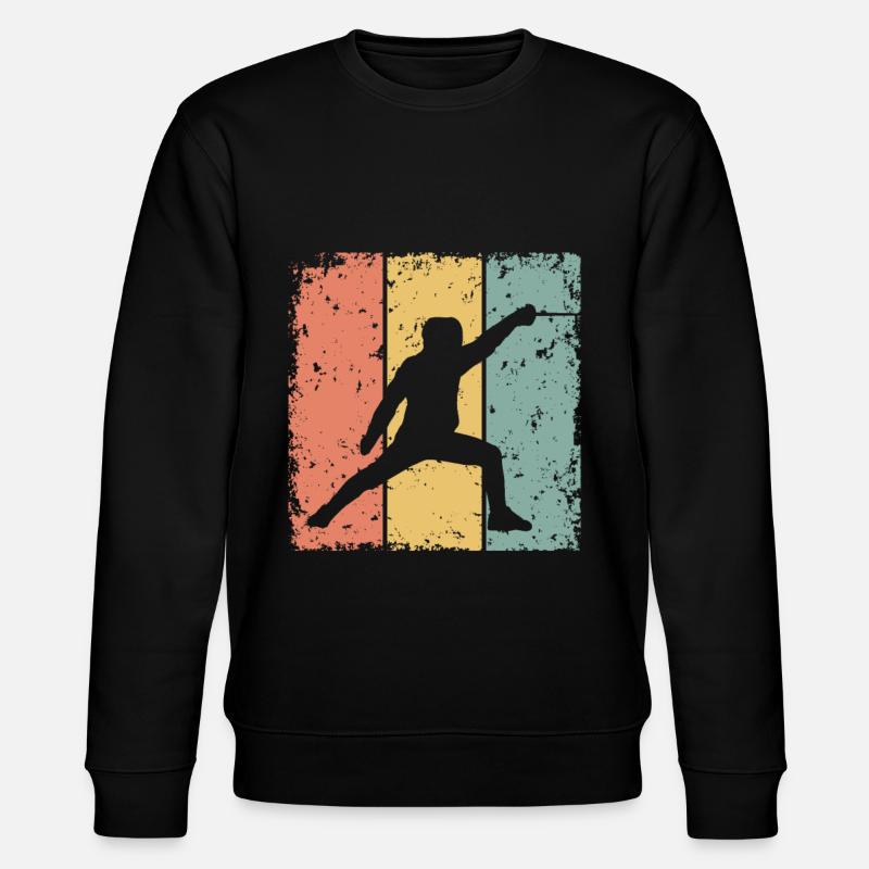 Fechten retro - Stanley/Stella Unisex Bio-Sweatshirt CHANGER  - Schwarz