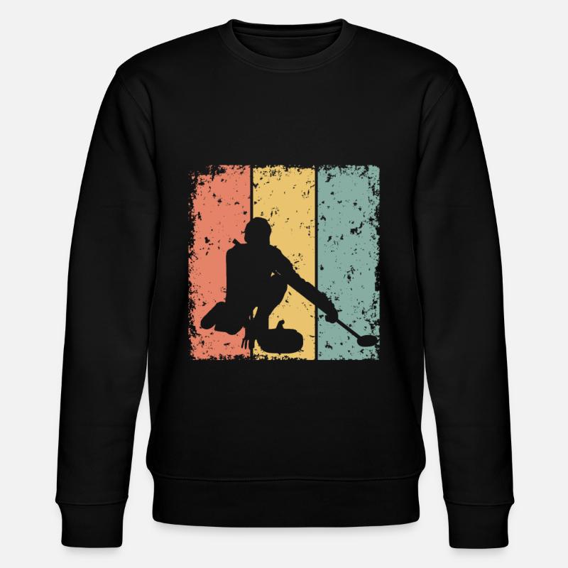 Eisstockschießen retro - Stanley/Stella Unisex Bio-Sweatshirt CHANGER  - Schwarz