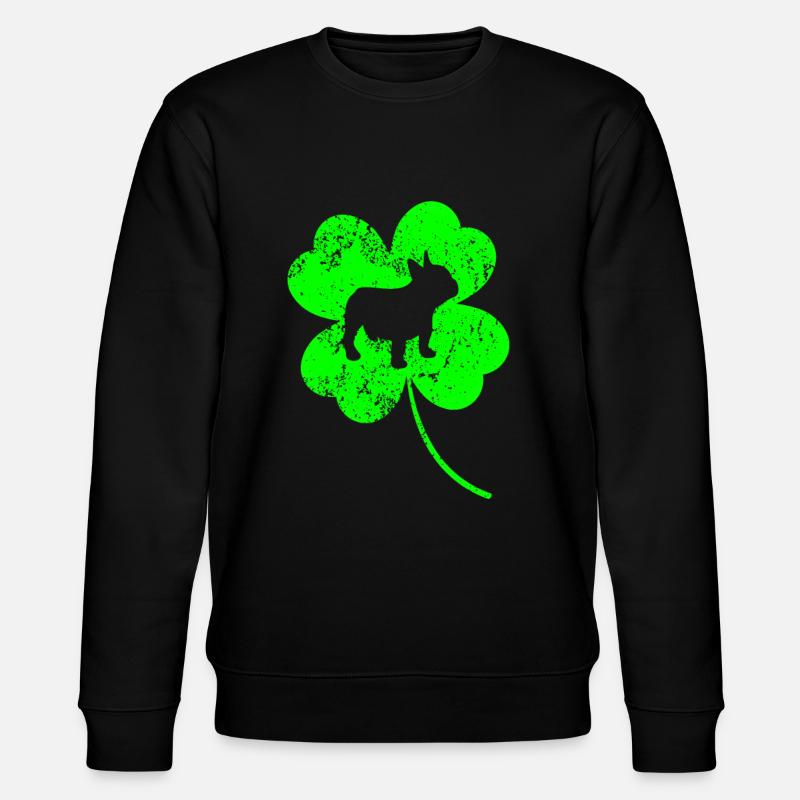 Bouledogue français Saint-Patrick Trèfle - Sweat bio CHANGER Stanley/Stella Unisexe - noir