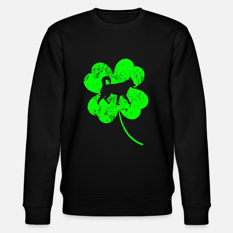 Husky St.Patrick's day Shamrock - Stanley/Stella Unisex Bio-Sweatshirt CHANGER  - Schwarz