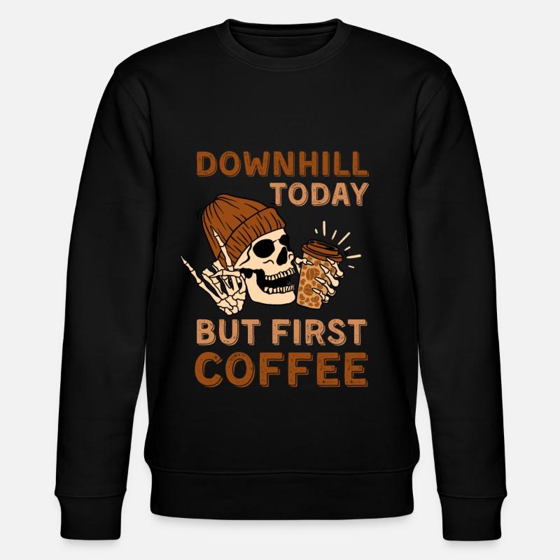 Coffee Downhill skeleton - Stanley/Stella CHANGER Unisex Organic Sweatshirt - black