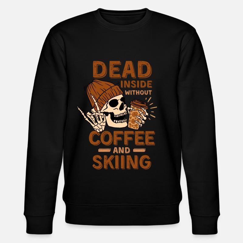 Coffee Skiing skeleton - Stanley/Stella CHANGER Unisex Organic Sweatshirt - black