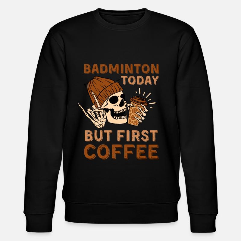 Kaffee Badminton Skelett - Stanley/Stella Unisex Bio-Sweatshirt CHANGER  - Schwarz