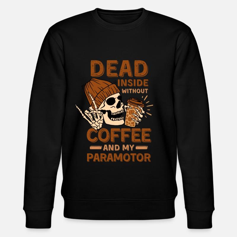 Coffee Paramotoring skeleton - Stanley/Stella CHANGER Unisex Organic Sweatshirt - black