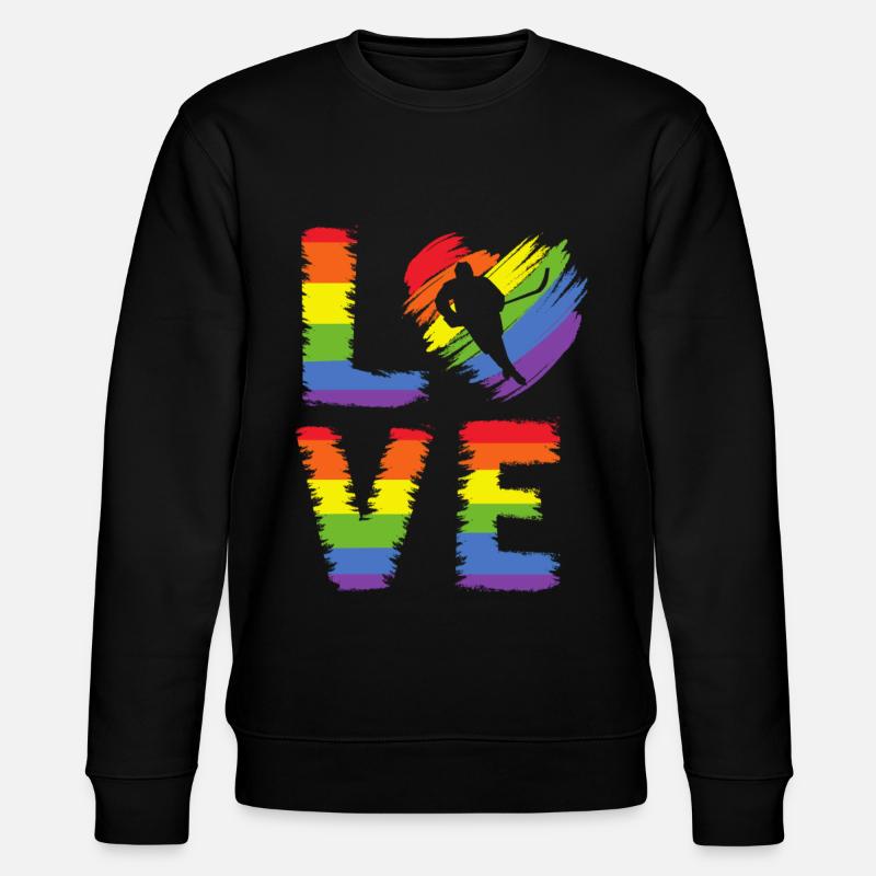 Eishockey LGBT Pride - Stanley/Stella Unisex Bio-Sweatshirt CHANGER  - Schwarz