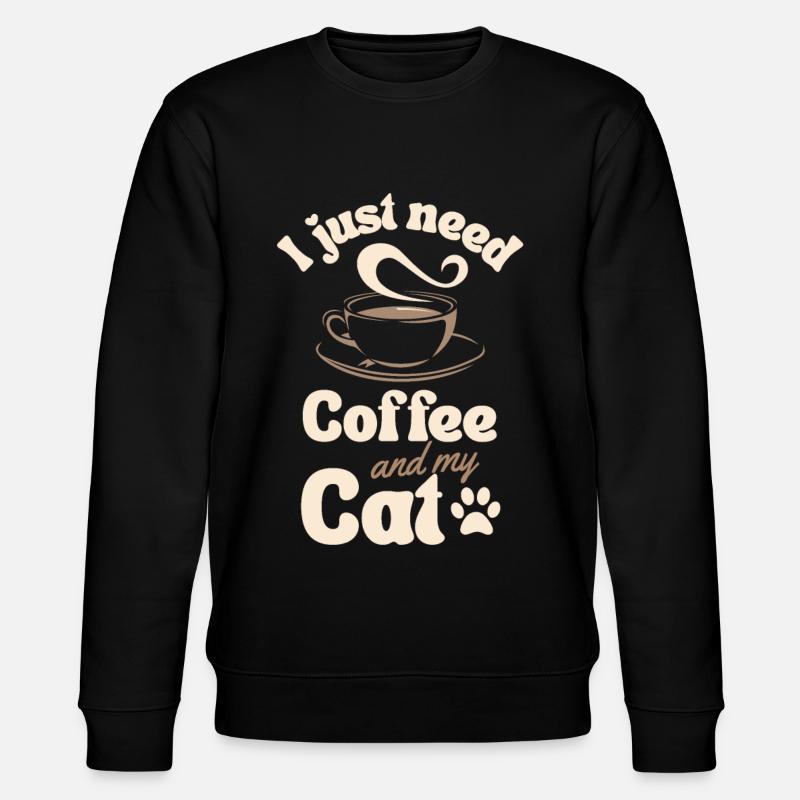 Amateur de chat de café - Sweat bio CHANGER Stanley/Stella Unisexe - noir