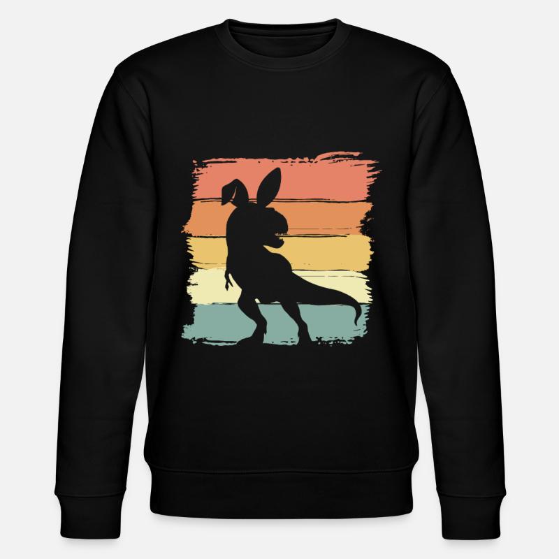 Dinosaure de Pâques rétro - Sweat bio CHANGER Stanley/Stella Unisexe - noir