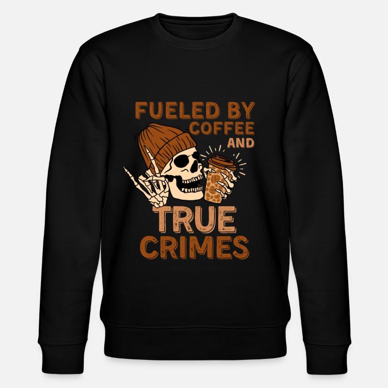 Kaffee und True Crime - Stanley/Stella Unisex Bio-Sweatshirt CHANGER  - Schwarz