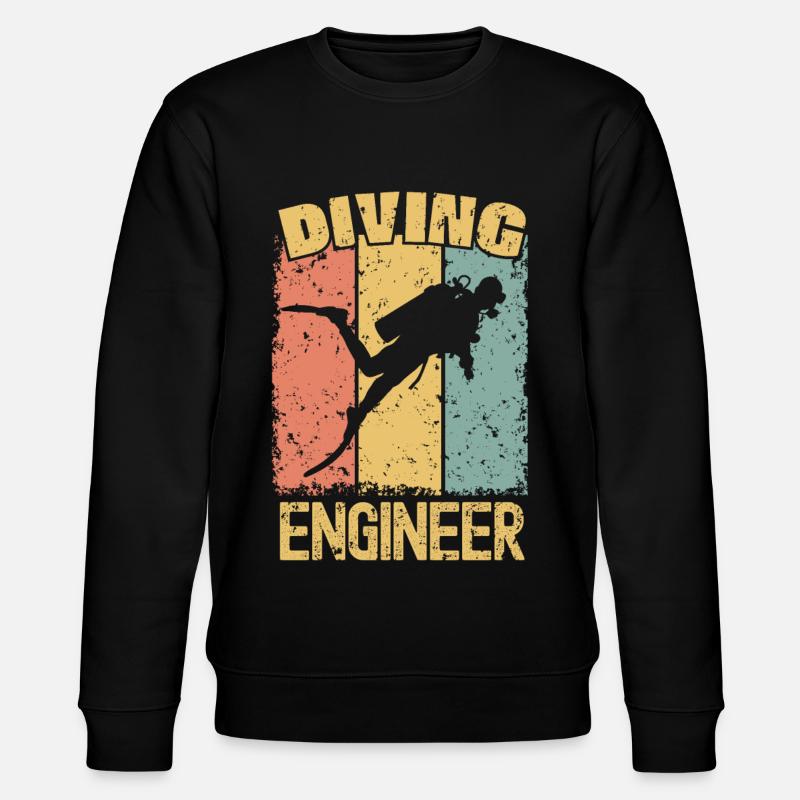 Diving Engineer retro - Stanley/Stella CHANGER Unisex Organic Sweatshirt - black