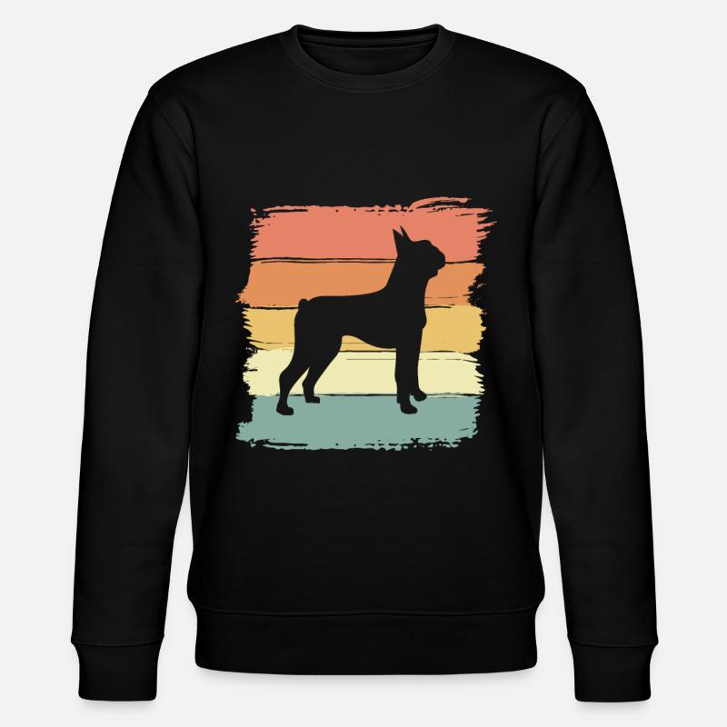 Boston-Terrier Retro - Stanley/Stella Unisex Bio-Sweatshirt CHANGER - Schwarz