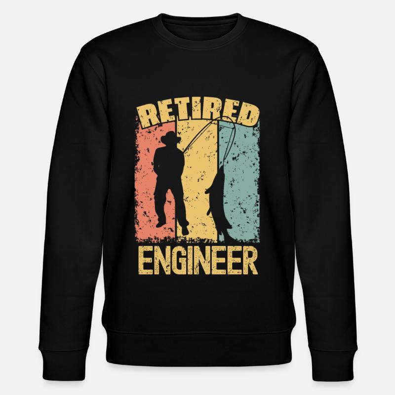 Fishing retired engineer - Stanley/Stella CHANGER Unisex Organic Sweatshirt - black