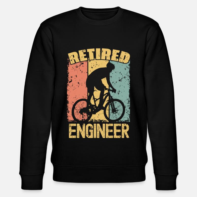 Biking retired engineer - Stanley/Stella CHANGER Unisex Organic Sweatshirt - black