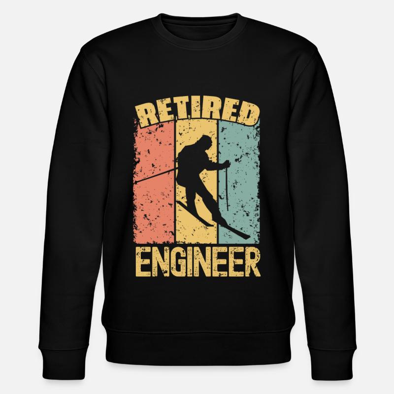 Skiing retired engineer - Stanley/Stella CHANGER Unisex Organic Sweatshirt - black