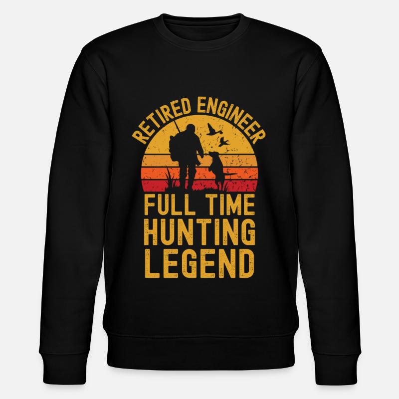 Retired engineer hunting legend - Stanley/Stella CHANGER Unisex Organic Sweatshirt - black