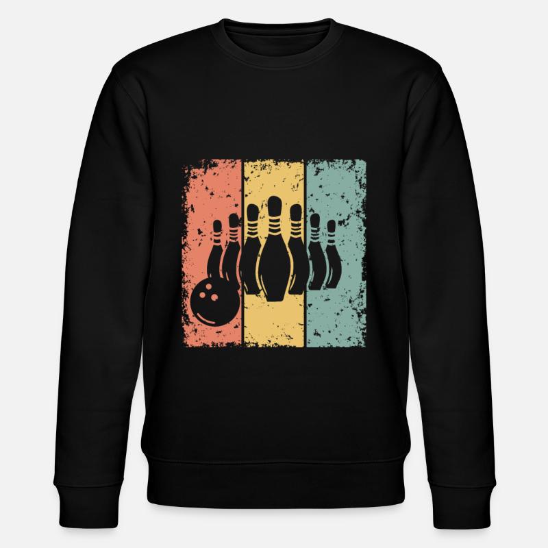 Bowling Retro - Stanley/Stella Unisex Bio-Sweatshirt CHANGER  - Schwarz