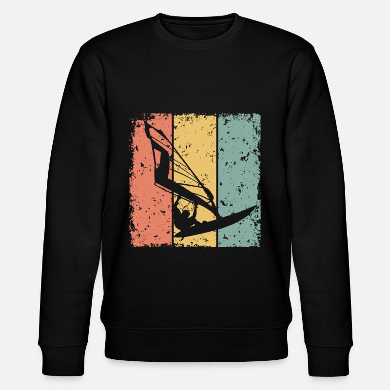 Windsurfen Retro - Stanley/Stella Unisex Bio-Sweatshirt CHANGER  - Schwarz