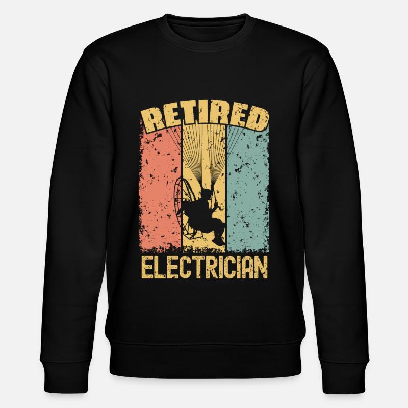 Paramotor retired electrician - Stanley/Stella CHANGER Unisex Organic Sweatshirt - black