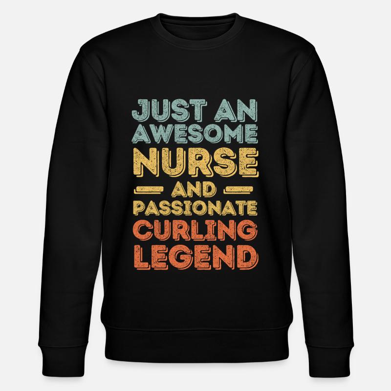 Krankenschwester Curling Legende retro - Stanley/Stella Unisex Bio-Sweatshirt CHANGER  - Schwarz