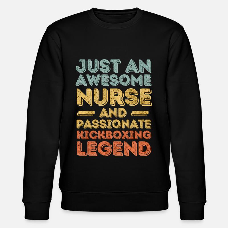 Krankenschwester Kickbox-Legende retro - Stanley/Stella Unisex Bio-Sweatshirt CHANGER  - Schwarz
