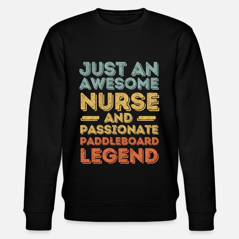 Nurse Paddleboard legend retro - Stanley/Stella CHANGER Unisex Organic Sweatshirt - black