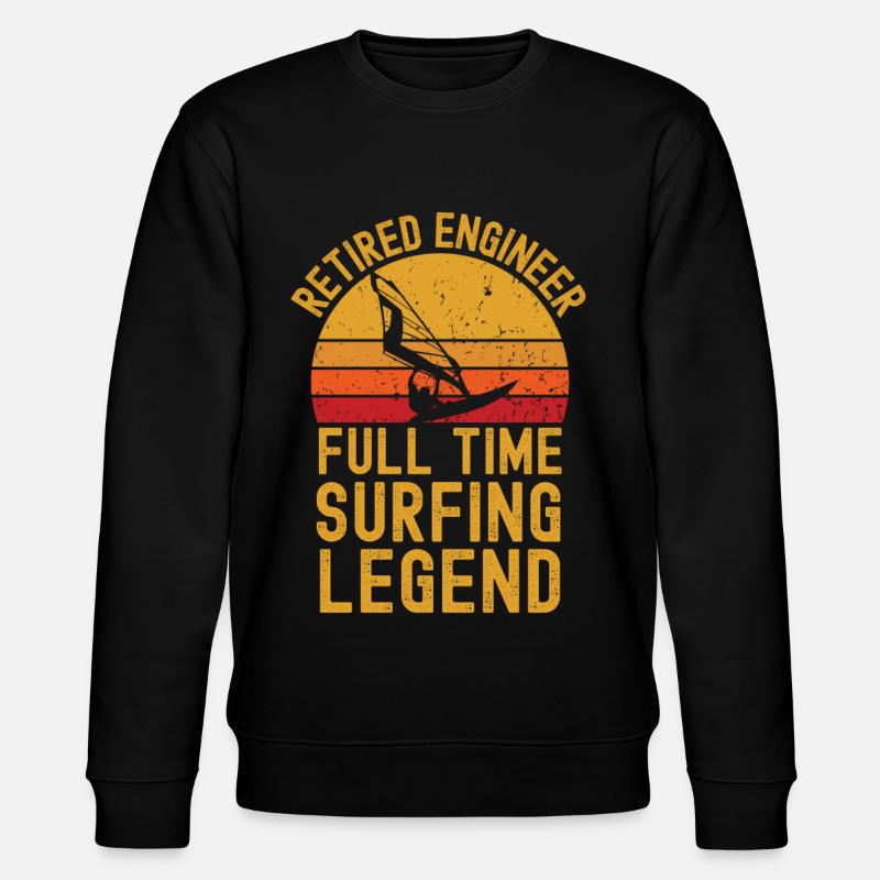 Retired engineer windsurfing legend - Stanley/Stella CHANGER Unisex Organic Sweatshirt - black