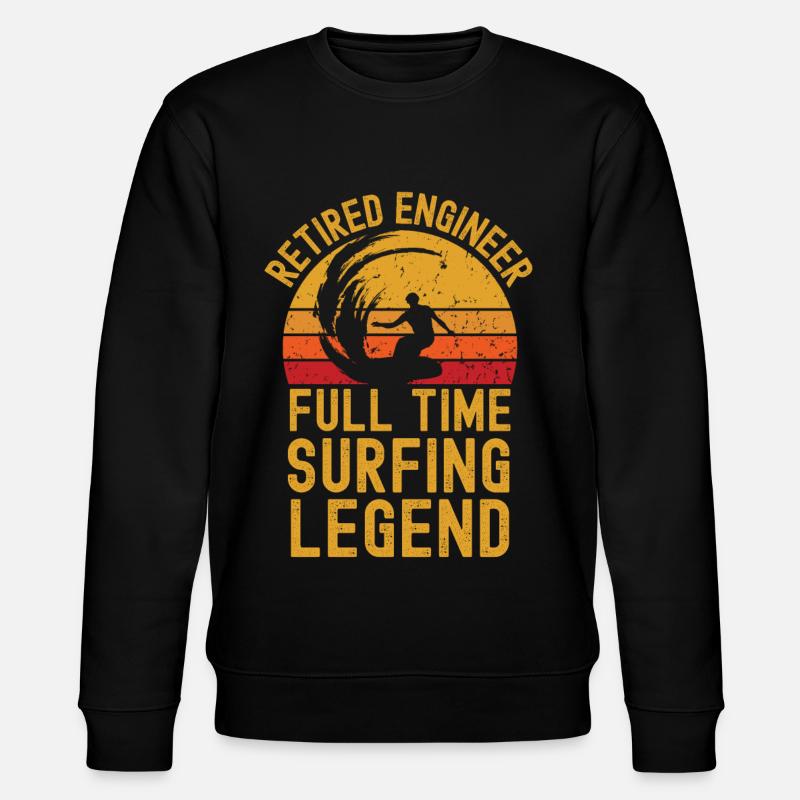 Retired engineer surfing legend - Stanley/Stella CHANGER Unisex Organic Sweatshirt - black