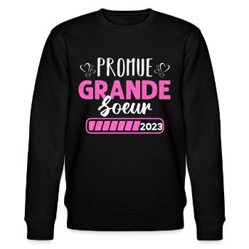 Promue grande soeur en 2023 annonce naissance - Sweat bio CHANGER Stanley/Stella Unisexe - noir - Devant - Nik (191cm) & Marisol (170cm)