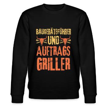 Baugeräteführer und Grillen - Stanley/Stella Unisex Bio-Sweatshirt CHANGER  - Schwarz - Vorne - Nik (191cm) & Marisol (170cm)