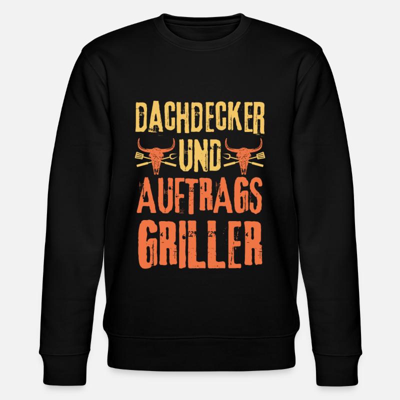 Dachdecker und Grillen - Stanley/Stella Unisex Bio-Sweatshirt CHANGER  - Schwarz