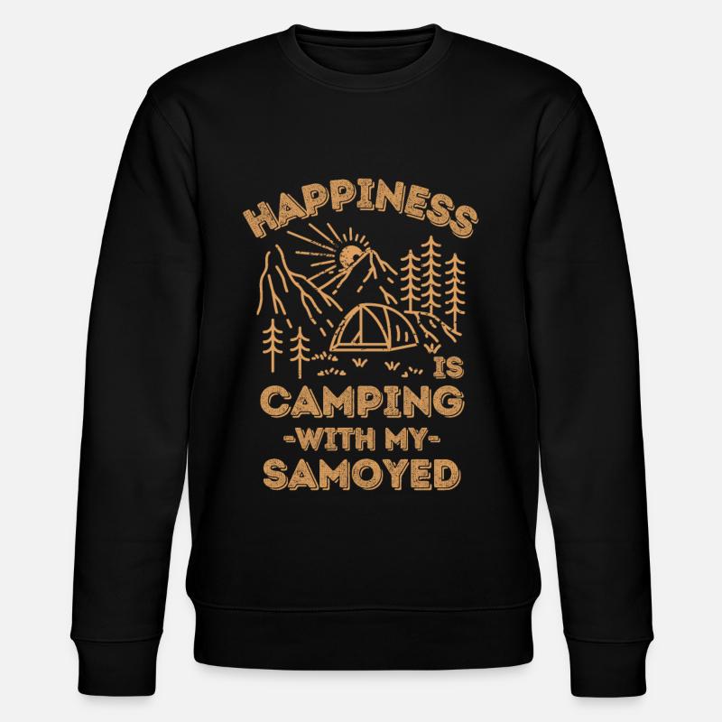 Camping mit Samojeden - Stanley/Stella Unisex Bio-Sweatshirt CHANGER  - Schwarz