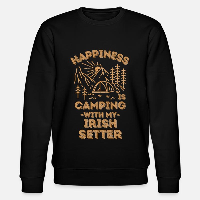 Camping mit irish-setter - Stanley/Stella Unisex Bio-Sweatshirt CHANGER  - Schwarz