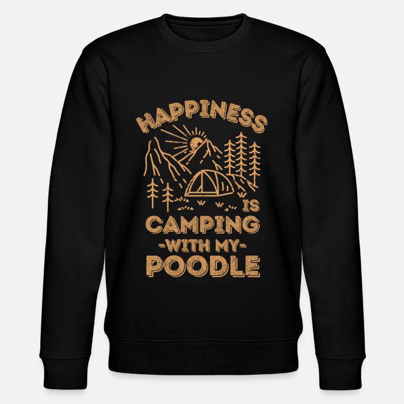 Camping mit Pudel - Stanley/Stella Unisex Bio-Sweatshirt CHANGER  - Schwarz