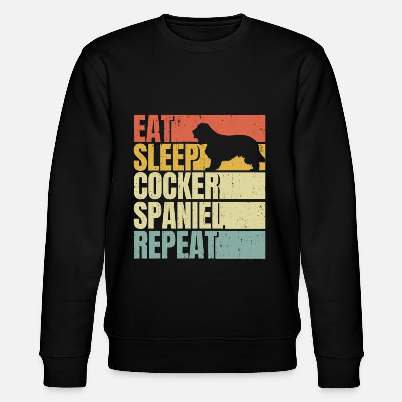 Eat sleep Cocker-spaniel repeat - Stanley/Stella CHANGER Unisex Organic Sweatshirt - black