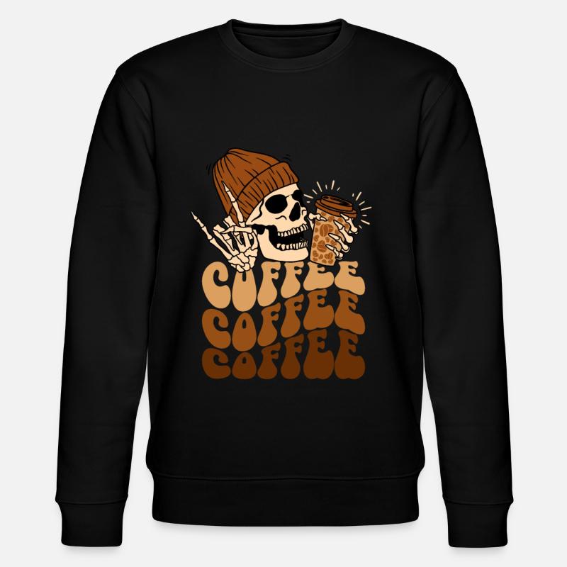 Coffee and Skull - Stanley/Stella CHANGER Unisex Organic Sweatshirt - black