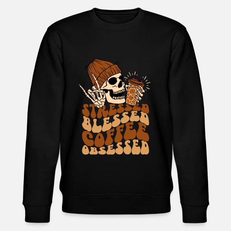 Café et crâne - Sweat bio CHANGER Stanley/Stella Unisexe - noir