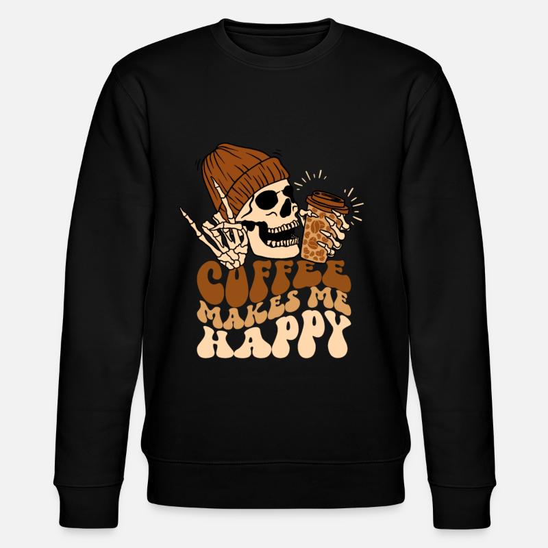 Café et crâne - Sweat bio CHANGER Stanley/Stella Unisexe - noir