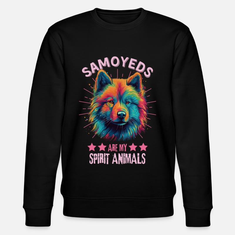 Samojede Liebhaber Bunter Samojede - Stanley/Stella Unisex Bio-Sweatshirt CHANGER  - Schwarz