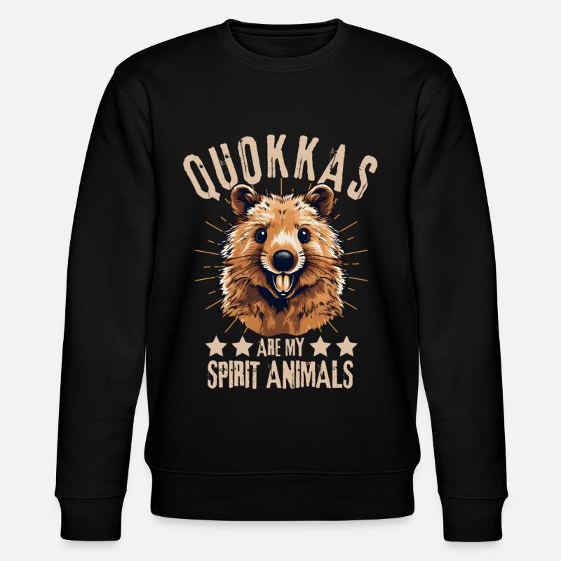 Lachender Quokka - Stanley/Stella Unisex Bio-Sweatshirt CHANGER  - Schwarz