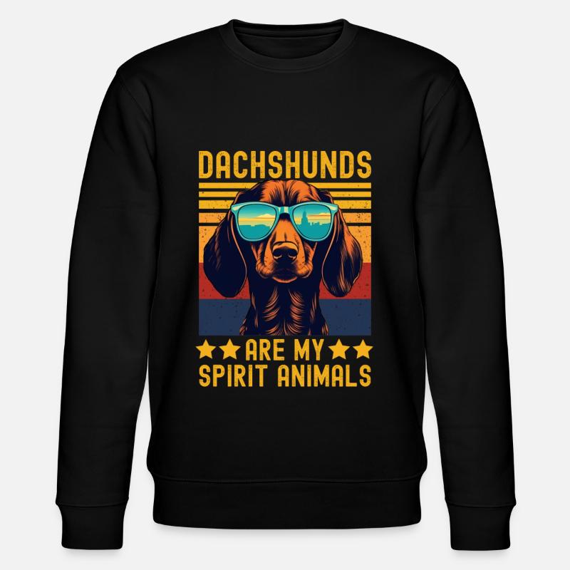 Dackel mit sonnenbrille retro - Stanley/Stella Unisex Bio-Sweatshirt CHANGER  - Schwarz