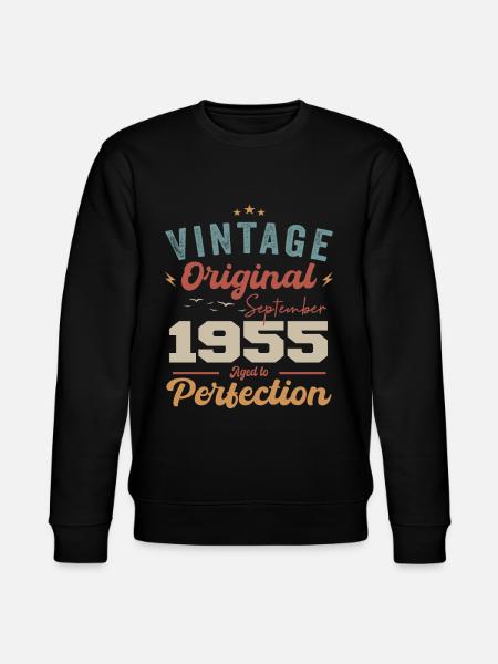 September 1955 Jubileum 1955 September Gift - Stanley/Stella Uniseks bio-sweatshirt CHANGER  - zwart