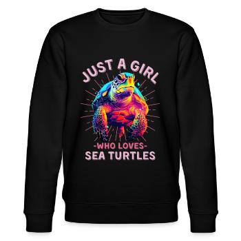 Colorful sea turtle - Stanley/Stella CHANGER Unisex Organic Sweatshirt - black - Front - Nik (191cm) & Marisol (170cm)