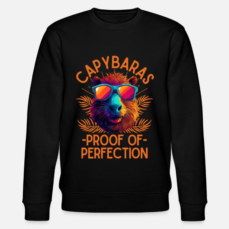 Capybara mit Sonnenbrille - Stanley/Stella Unisex Bio-Sweatshirt CHANGER  - Schwarz