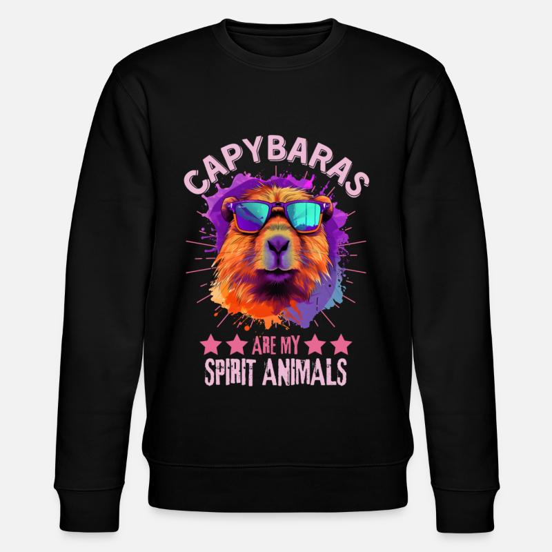 Capybara mit Sonnenbrille - Stanley/Stella Unisex Bio-Sweatshirt CHANGER  - Schwarz