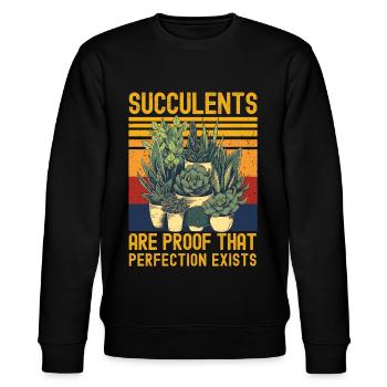 Sukkulenten Lustiger Spruch - Stanley/Stella Unisex Bio-Sweatshirt CHANGER  - Schwarz - Vorne - Nik (191cm) & Marisol (170cm)