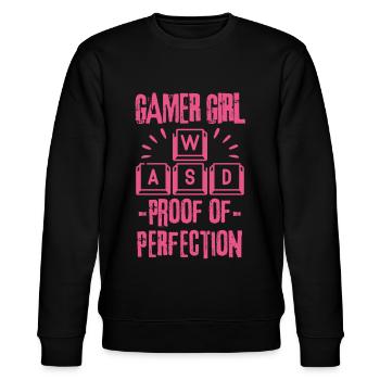 Gamer girl Proof of Perfection - Stanley/Stella CHANGER Unisex Organic Sweatshirt - black - Front - Nik (191cm) & Marisol (170cm)