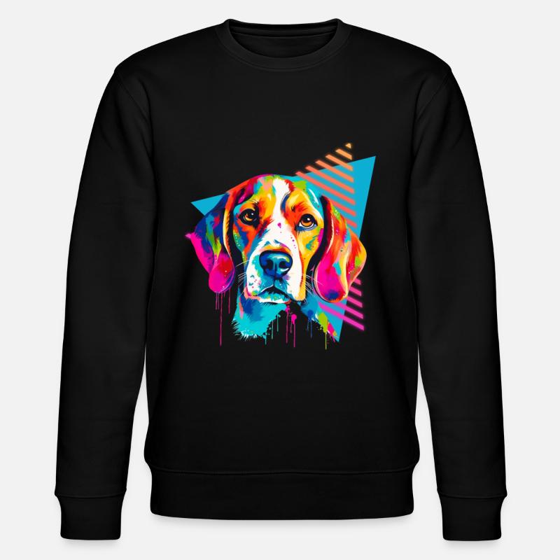 Beagle 80s Style - Stanley/Stella CHANGER Unisex Organic Sweatshirt - black