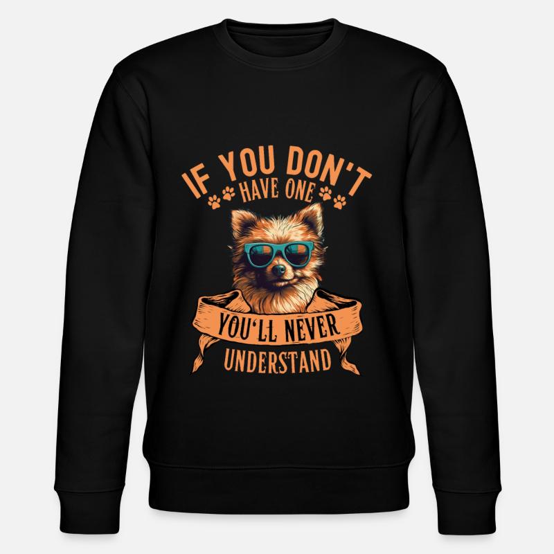 Zwergspitz mit sonnenbrille - Stanley/Stella Unisex Bio-Sweatshirt CHANGER  - Schwarz