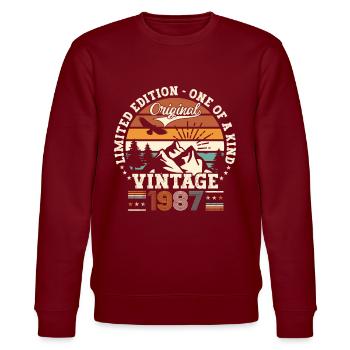 vintage vintage 1987 35e anniversaire cadeau homme - Sweat bio CHANGER Stanley/Stella Unisexe - bordeaux - Devant - Nik (191cm) & Marisol (170cm)