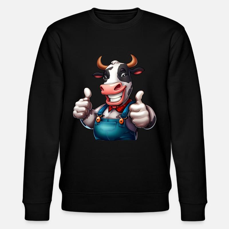 Vache de ferme joyeuse - Sweat bio CHANGER Stanley/Stella Unisexe - noir