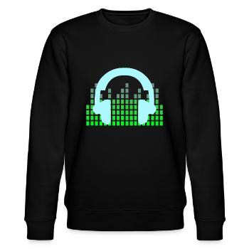 DJ Music Disco Headphones - Stanley/Stella CHANGER Unisex Organic Sweatshirt - black - Front - Nik (191cm) & Marisol (170cm)